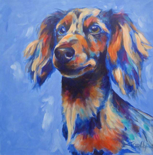 Pet Portrait Painting, 'Jasper'